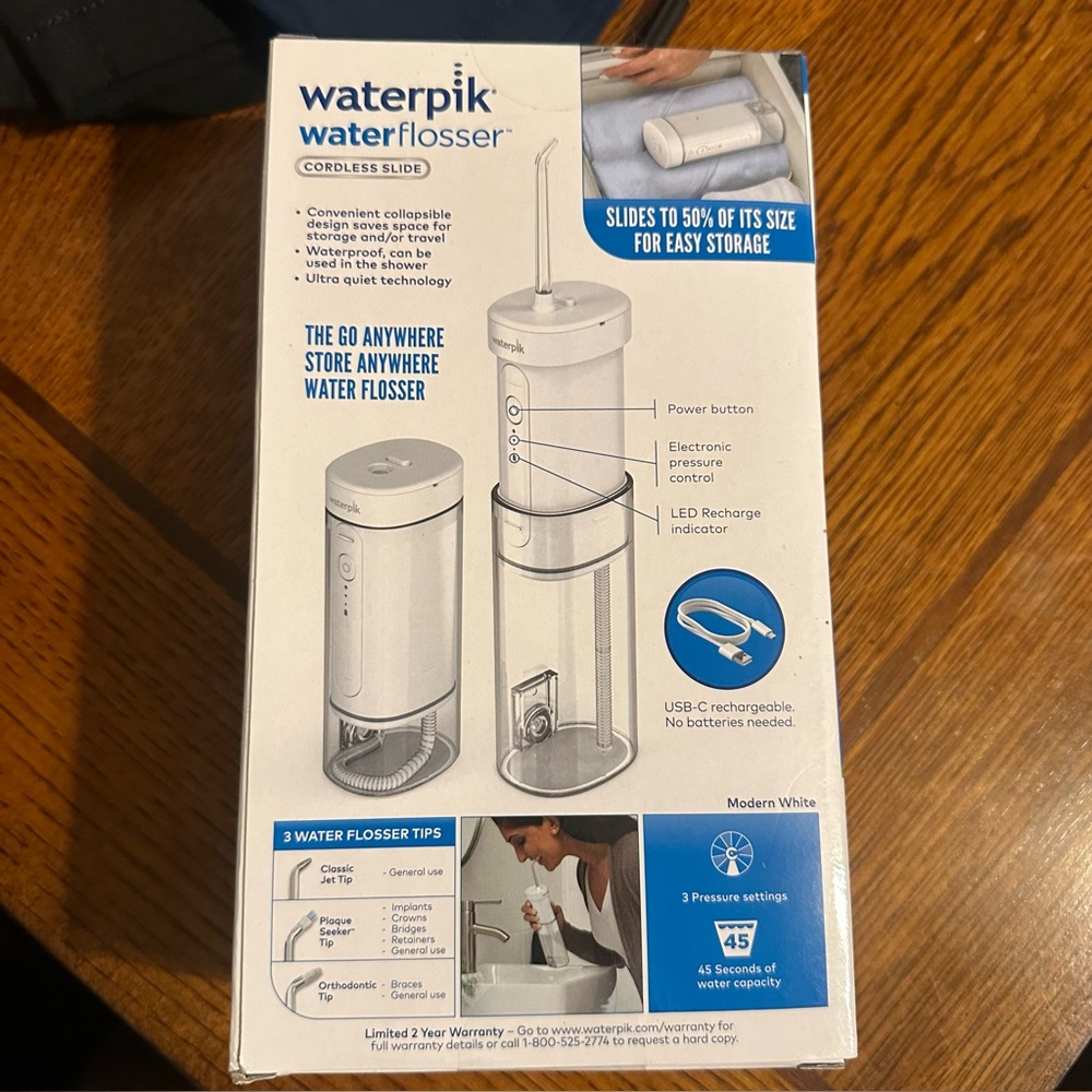 Nib Waterpik Cordless Slide Water Flosser - White - Picture 3 of 4